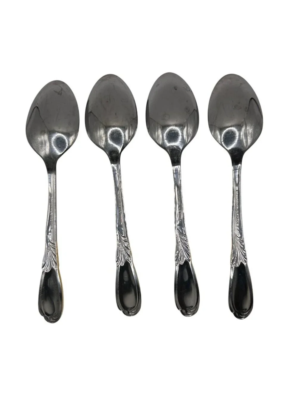 Set Of 4 RetroNaeu Linda Stainless Steel Teaspoons With Gold Accent flatware
